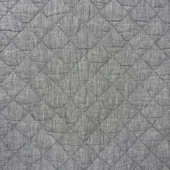 Pottery Barn Flax Linen Diamond Quilted Euro Shams Set 26 X26 Heathered Charcoal - Picture 6 of 14